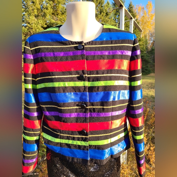 "Striped Splendor" 1980s Jacket - Picture 2 of 4